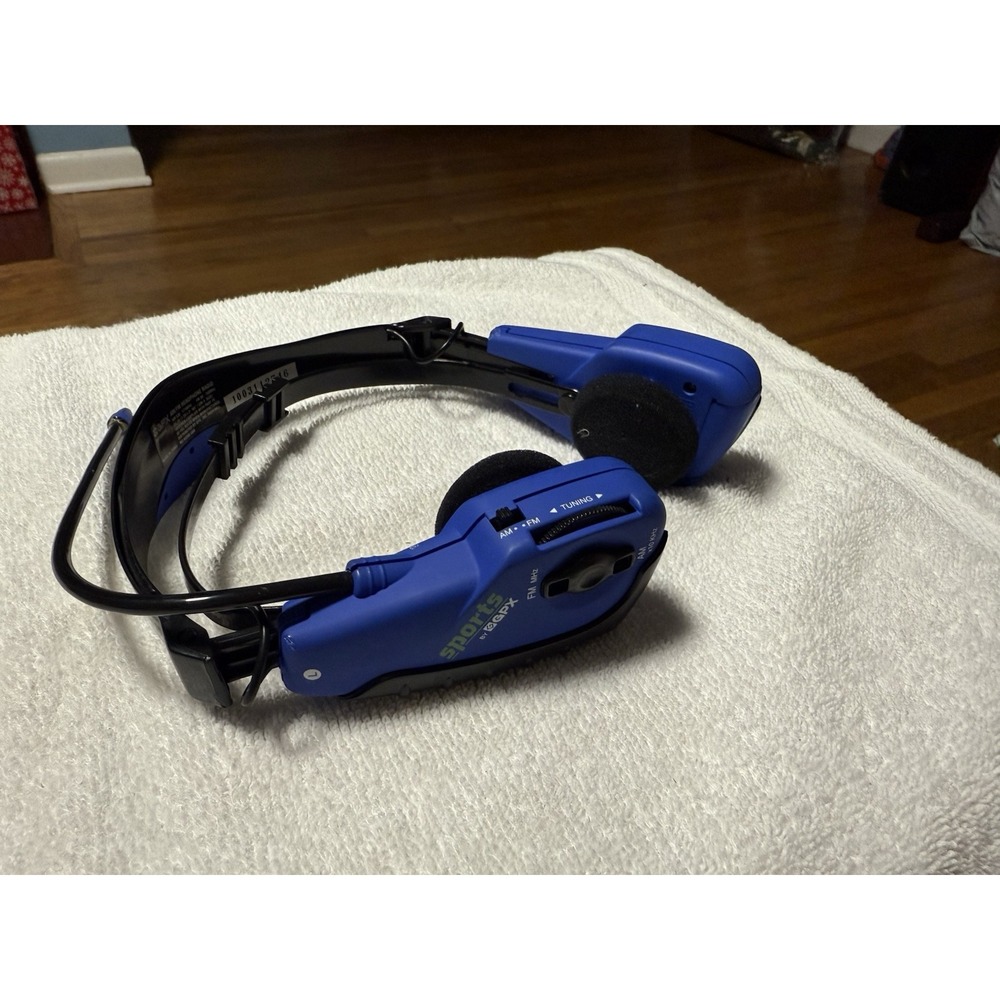 GPX Sports AM/FM Radio Blue Stereo Headphones BLUE - Great Condition